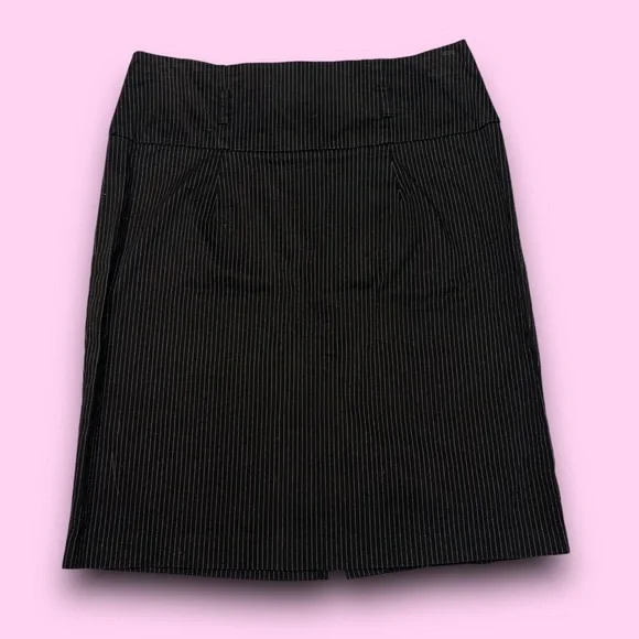 Y2K Pinstriped Midi Pencil Skirt Size 13 Office Siren Preppy Academia - Picture 1 of 5